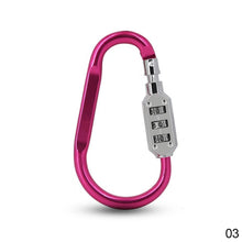 Load image into Gallery viewer, Portable Motorcycle Helmet Luggage Padlock Keychain Zinc Alloy Security 3 Combination Firm Travel Suitcase Luggage Security Password Lock Keyring
