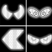 Load image into Gallery viewer, Pair Motorcycle Helmet Decal Waterproof Glasses Devil Horn Creative Night Warning Sign Reflective Sticker Exterior Accessories
