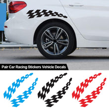 Load image into Gallery viewer, Pair Car Racing Stickers Vehicle Decals Plaid Wheel Flags Reflector Safety Vinyl Stickers Prevention
