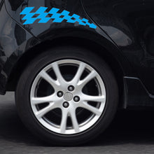 Load image into Gallery viewer, Pair Car Racing Stickers Vehicle Decals Plaid Wheel Flags Reflector Safety Vinyl Stickers Prevention
