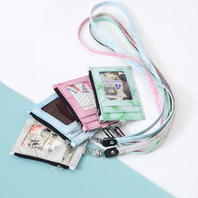 Load image into Gallery viewer, PU Leather Creative Marble Pattern Card Case Keychain Card Case Photo idol Bus ID Card Bank Card Case Key Chain

