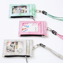 Load image into Gallery viewer, PU Leather Creative Marble Pattern Card Case Keychain Card Case Photo idol Bus ID Card Bank Card Case Key Chain
