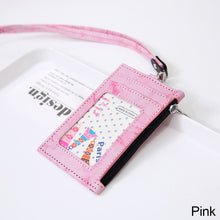 Load image into Gallery viewer, PU Leather Creative Marble Pattern Card Case Keychain Card Case Photo idol Bus ID Card Bank Card Case Key Chain
