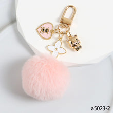 Load image into Gallery viewer, Ladies Pompom Keychain Bag Pendant Car Key Holder Girl Key Ring Charms Accessories Gift

