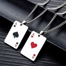 Load image into Gallery viewer, Lucky Spades Pendant Necklace Personality Heart Playing Card A Pendant Titanium Steel Red Black Silver Necklaces Jewelry
