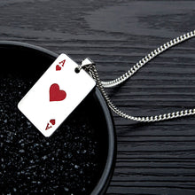 Load image into Gallery viewer, Lucky Spades Pendant Necklace Personality Heart Playing Card A Pendant Titanium Steel Red Black Silver Necklaces Jewelry
