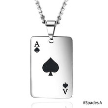 Load image into Gallery viewer, Lucky Spades Pendant Necklace Personality Heart Playing Card A Pendant Titanium Steel Red Black Silver Necklaces Jewelry
