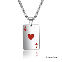Load image into Gallery viewer, Lucky Spades Pendant Necklace Personality Heart Playing Card A Pendant Titanium Steel Red Black Silver Necklaces Jewelry
