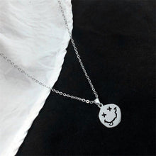 Load image into Gallery viewer, Fashion Smile Face Necklaces Chain Stainless Steel Pendant Necklace for Women Men Girl Neck Chain Winter Sweater Chain Necklace
