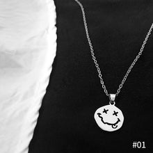 Load image into Gallery viewer, Fashion Smile Face Necklaces Chain Stainless Steel Pendant Necklace for Women Men Girl Neck Chain Winter Sweater Chain Necklace
