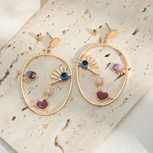 Load image into Gallery viewer, Retro Exaggerated Abstract Face Pendant Earrings for Women Creative Design Alloy Ear Rings Wild Girls Party Gifts Jewelry

