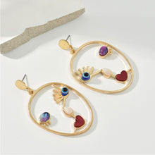 Load image into Gallery viewer, Retro Exaggerated Abstract Face Pendant Earrings for Women Creative Design Alloy Ear Rings Wild Girls Party Gifts Jewelry
