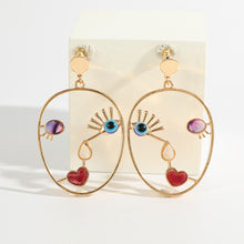 Load image into Gallery viewer, Retro Exaggerated Abstract Face Pendant Earrings for Women Creative Design Alloy Ear Rings Wild Girls Party Gifts Jewelry
