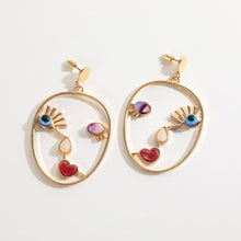 Load image into Gallery viewer, Retro Exaggerated Abstract Face Pendant Earrings for Women Creative Design Alloy Ear Rings Wild Girls Party Gifts Jewelry
