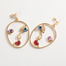 Load image into Gallery viewer, Retro Exaggerated Abstract Face Pendant Earrings for Women Creative Design Alloy Ear Rings Wild Girls Party Gifts Jewelry
