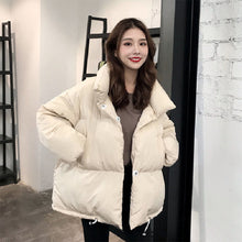Load image into Gallery viewer, Women Stand Collar Thickened Cotton Padded Clothes Loose Warm Cotton Padded Jacket Winter Outwear
