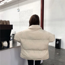Load image into Gallery viewer, Women Stand Collar Thickened Cotton Padded Clothes Loose Warm Cotton Padded Jacket Winter Outwear

