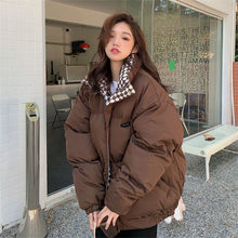 Load image into Gallery viewer, Women Winter Checkerboard Cotton Coat Vintage Fashion Thickened Loose Cotton Padded Jacket Warm Outwear

