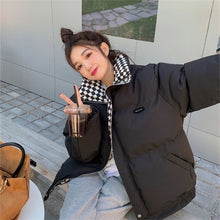 Load image into Gallery viewer, Women Winter Checkerboard Cotton Coat Vintage Fashion Thickened Loose Cotton Padded Jacket Warm Outwear
