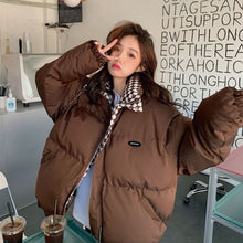 Load image into Gallery viewer, Women Winter Checkerboard Cotton Coat Vintage Fashion Thickened Loose Cotton Padded Jacket Warm Outwear

