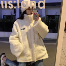 Load image into Gallery viewer, Women Stand Collar Lamb Wool Thickened Cotton Coat Cotton Padded Jacket Fashionable Loose Warm Winter Coat
