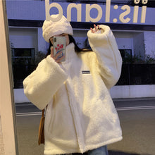 Load image into Gallery viewer, Women Stand Collar Lamb Wool Thickened Cotton Coat Cotton Padded Jacket Fashionable Loose Warm Winter Coat
