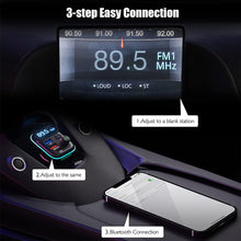 Load image into Gallery viewer, FM Transmitter in-Car Adapter Wireless Bluetooth 5.0 Radio Car Kit Type-C PD + QC3.0 Fast USB Charger Hands Free Calling
