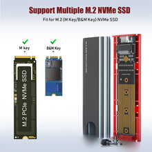 Load image into Gallery viewer, M2 SSD Case NVMe USB Type C Gen2 10Gbps PCIe SSD Enclosure M.2 NVMe Case External Adapter Box for 2230 2242 2260 2280 M2 SSD
