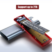 Load image into Gallery viewer, M2 SSD Case NVMe USB Type C Gen2 10Gbps PCIe SSD Enclosure M.2 NVMe Case External Adapter Box for 2230 2242 2260 2280 M2 SSD
