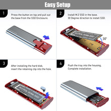 Load image into Gallery viewer, M2 SSD Case NVMe USB Type C Gen2 10Gbps PCIe SSD Enclosure M.2 NVMe Case External Adapter Box for 2230 2242 2260 2280 M2 SSD
