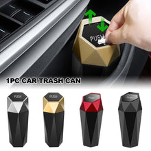 Load image into Gallery viewer, 1PC Car Trash Can Car Dustbin Diamond Design Leakproof Vehicle Trash Bin With Lid Garbage Bin For Automotive Car &amp; Home
