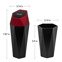Load image into Gallery viewer, 1PC Car Trash Can Car Dustbin Diamond Design Leakproof Vehicle Trash Bin With Lid Garbage Bin For Automotive Car &amp; Home
