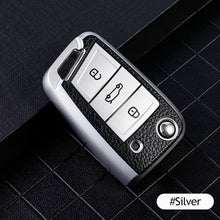 Load image into Gallery viewer, Leather TPU Car Key Case Cover Fob For VW Volkswagen Polo Tiguan Passat Golf MK Jetta Skoda Kodiaq Superb Octavia Seat
