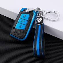 Load image into Gallery viewer, Leather TPU Car Key Case Cover Fob For VW Volkswagen Polo Tiguan Passat Golf MK Jetta Skoda Kodiaq Superb Octavia Seat
