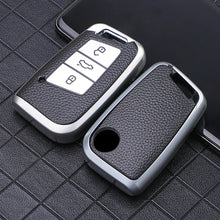 Load image into Gallery viewer, Leather TPU Car Key Case Cover Fob For VW Volkswagen Polo Tiguan Passat Golf MK Jetta Skoda Kodiaq Superb Octavia Seat
