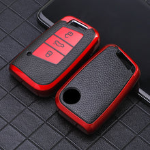 Load image into Gallery viewer, Leather TPU Car Key Case Cover Fob For VW Volkswagen Polo Tiguan Passat Golf MK Jetta Skoda Kodiaq Superb Octavia Seat
