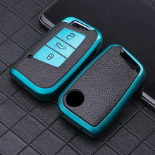 Load image into Gallery viewer, Leather TPU Car Key Case Cover Fob For VW Volkswagen Polo Tiguan Passat Golf MK Jetta Skoda Kodiaq Superb Octavia Seat
