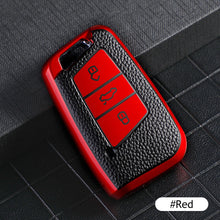 Load image into Gallery viewer, Leather TPU Car Key Case Cover Fob For VW Volkswagen Polo Tiguan Passat Golf MK Jetta Skoda Kodiaq Superb Octavia Seat
