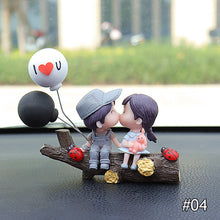 Load image into Gallery viewer, Cute Car Accessories Cartoon Couples Action Figure Figurines Balloon Ornament Auto Interior Dashboard for Girls Gifts
