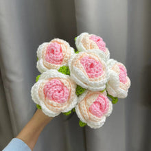 Load image into Gallery viewer, 1pc Knit Flower Hand-Knitted Fake Flowers Hand-woven Rose Tulips Sunflower Daisy Wedding Decoration Valentine's Mother's Teacher's Day Gift Creative Knitting Bouquet
