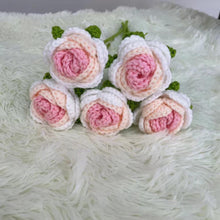 Load image into Gallery viewer, 1pc Knit Flower Hand-Knitted Fake Flowers Hand-woven Rose Tulips Sunflower Daisy Wedding Decoration Valentine's Mother's Teacher's Day Gift Creative Knitting Bouquet
