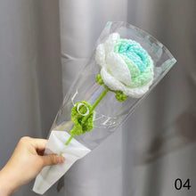 Load image into Gallery viewer, 1pc Knit Flower Hand-Knitted Fake Flowers Hand-woven Rose Tulips Sunflower Daisy Wedding Decoration Valentine's Mother's Teacher's Day Gift Creative Knitting Bouquet
