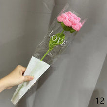 Load image into Gallery viewer, 1pc Knit Flower Hand-Knitted Fake Flowers Hand-woven Rose Tulips Sunflower Daisy Wedding Decoration Valentine's Mother's Teacher's Day Gift Creative Knitting Bouquet
