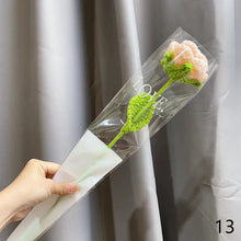 Load image into Gallery viewer, 1pc Knit Flower Hand-Knitted Fake Flowers Hand-woven Rose Tulips Sunflower Daisy Wedding Decoration Valentine's Mother's Teacher's Day Gift Creative Knitting Bouquet

