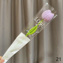 Load image into Gallery viewer, 1pc Knit Flower Hand-Knitted Fake Flowers Hand-woven Rose Tulips Sunflower Daisy Wedding Decoration Valentine's Mother's Teacher's Day Gift Creative Knitting Bouquet
