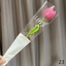 Load image into Gallery viewer, 1pc Knit Flower Hand-Knitted Fake Flowers Hand-woven Rose Tulips Sunflower Daisy Wedding Decoration Valentine's Mother's Teacher's Day Gift Creative Knitting Bouquet
