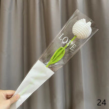 Load image into Gallery viewer, 1pc Knit Flower Hand-Knitted Fake Flowers Hand-woven Rose Tulips Sunflower Daisy Wedding Decoration Valentine's Mother's Teacher's Day Gift Creative Knitting Bouquet
