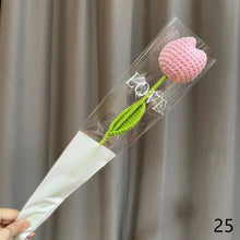 Load image into Gallery viewer, 1pc Knit Flower Hand-Knitted Fake Flowers Hand-woven Rose Tulips Sunflower Daisy Wedding Decoration Valentine's Mother's Teacher's Day Gift Creative Knitting Bouquet
