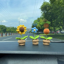 Load image into Gallery viewer, 1pc Knit Flower Hand-Knitted Fake Flowers Hand-woven Rose Tulips Sunflower Daisy Potted Wedding Decoration Valentine's Mother's Teacher's Day Gift Creative Knitting Bouquet
