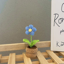 Load image into Gallery viewer, 1pc Knit Flower Hand-Knitted Fake Flowers Hand-woven Rose Tulips Sunflower Daisy Potted Wedding Decoration Valentine's Mother's Teacher's Day Gift Creative Knitting Bouquet
